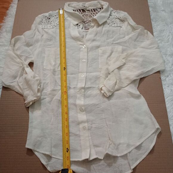 Wishful park whiteoff Long sleve bottom dow womens blouse - Picture 12 of 16
